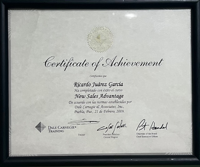 Certificación Internacional en Ventas por Dale Carnegie.